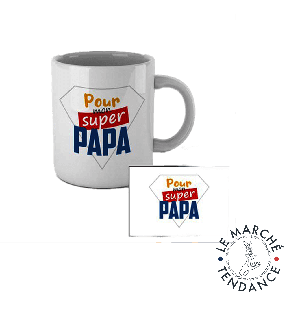 MUG BLANC "Pour mon super papa"- Créaswag