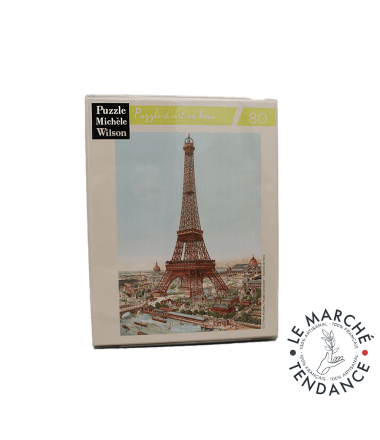 PUZZLE EN BOIS FAIT MAIN  80 pièces "La Tour Eiffel" (Adulte) Michèle Wilson