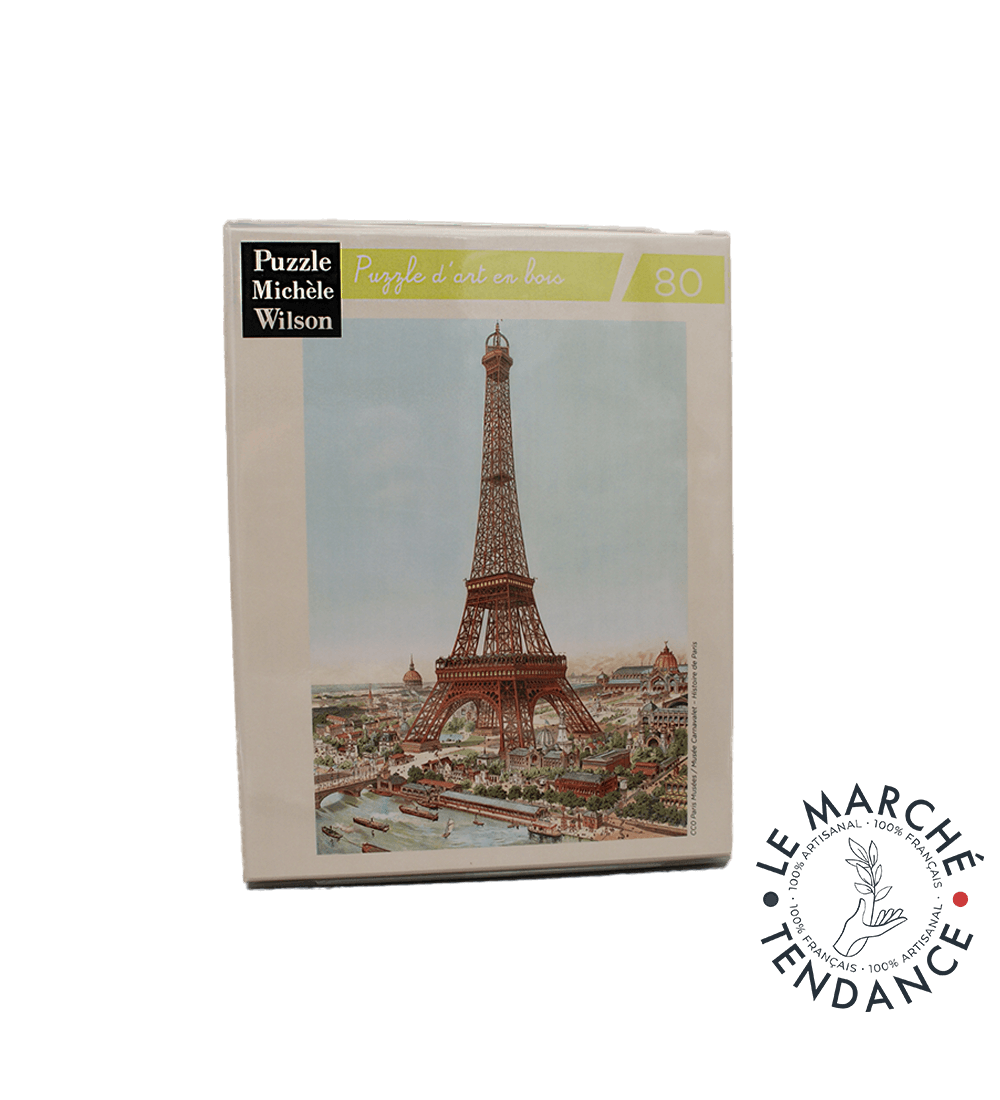 PUZZLE EN BOIS FAIT MAIN  80 pièces "La Tour Eiffel" (Adulte) Michèle Wilson