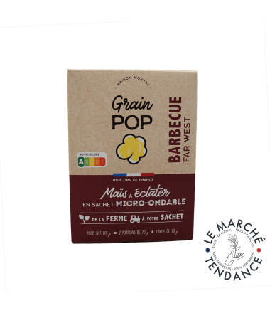 GRAIN POP BARBECUE / 2 SACHETS DE 70G + 1 DOSE DE 30G MICRO-ONDABLE - Grain Pop