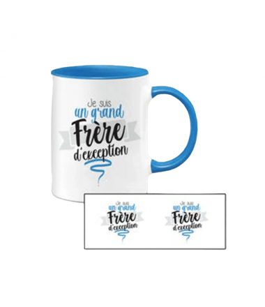 MUG BLANC ET BLEU ""JE SUIS...