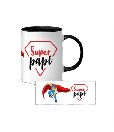 MUG BLANC ET NOIR CARTOON...