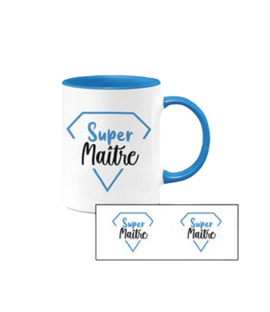 MUG BLANC ET BLEU ""SUPER...