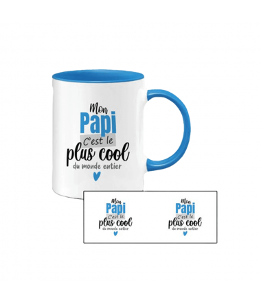 MUG BLANC ET BLEU ""MON...