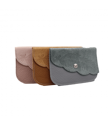 PORTE MONNAIE PLUME EN CUIR...