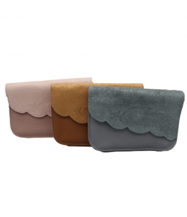 PORTE MONNAIE PLUME EN CUIR...