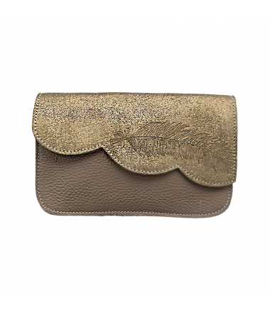 POCHETTE PLUME CUIR...