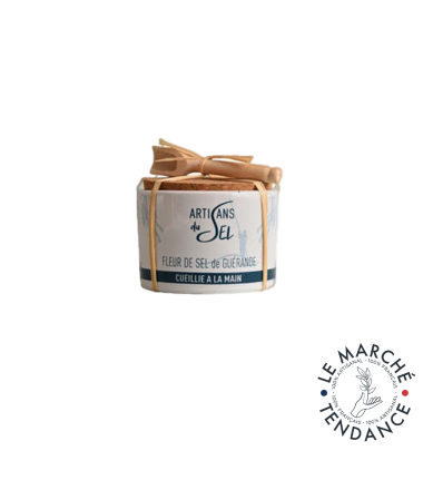 pot en céramique et sa pelle et fleur de sel  de Guérande 100gr Artisans du Sel
