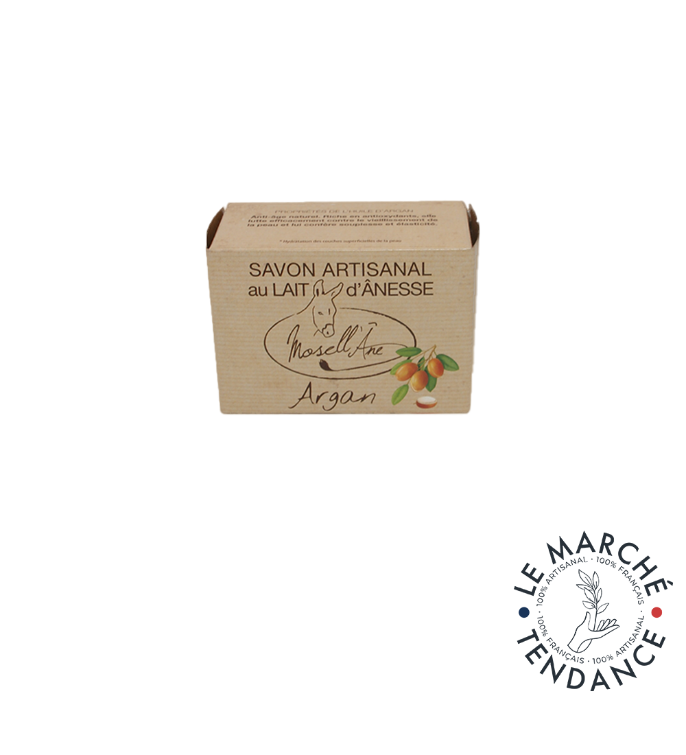 savon artisanal 140g au lait d'ânesse à l'argan Mosell'Âne