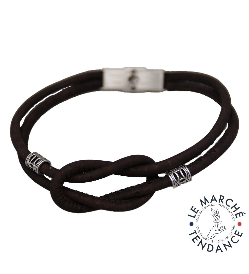 BRACELET EN LIEGE MARRON Maël - Karmyliège